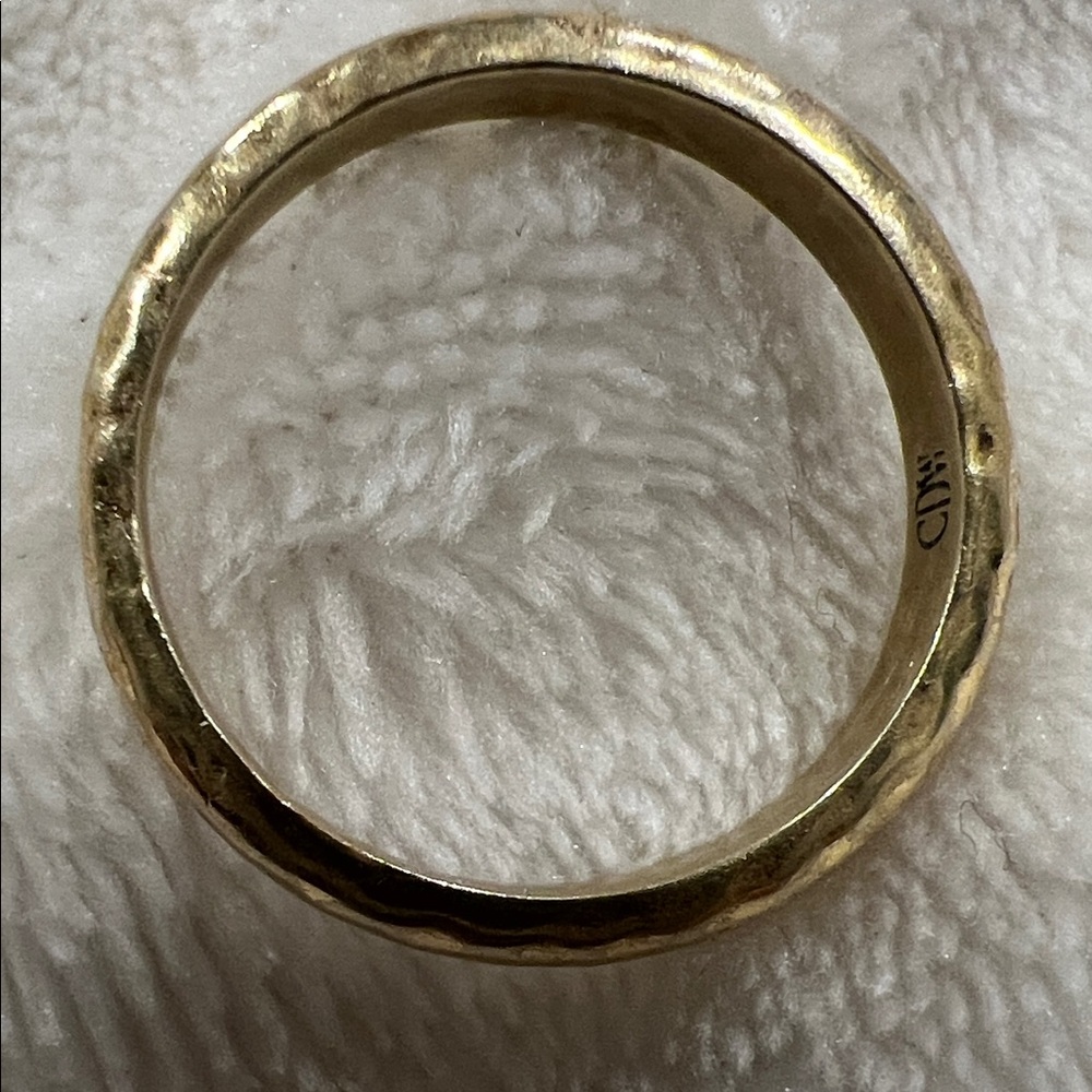 Chic Hammered Gold Tone  Ring for Women